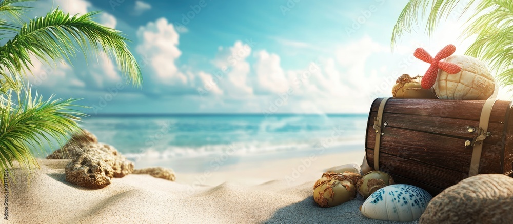 Poster vacation theme image. with copy space image. Place for adding text or design