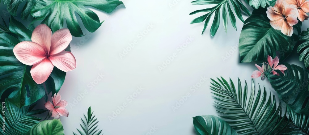 Poster flora with text area for quotes concept. with copy space image. Place for adding text or design