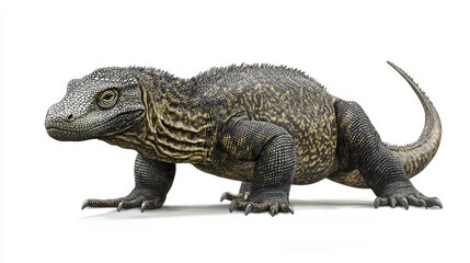 Obraz premium A detailed illustration of a prehistoric reptile, showcasing its unique features and textures, perfect for educational and artistic purposes.
