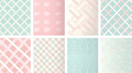 Plaid pattern seamless ornate set pastel color vector image