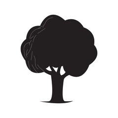 vector tree icon black and white