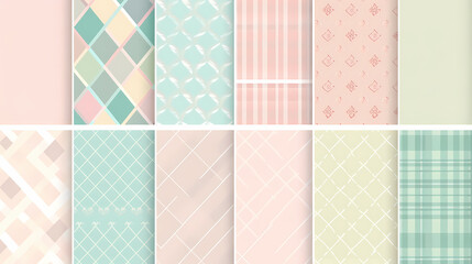 Plaid pattern seamless ornate set pastel color vector image