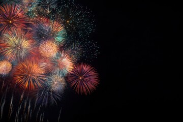 Fototapeta premium Colorful Fireworks Display in Night Sky