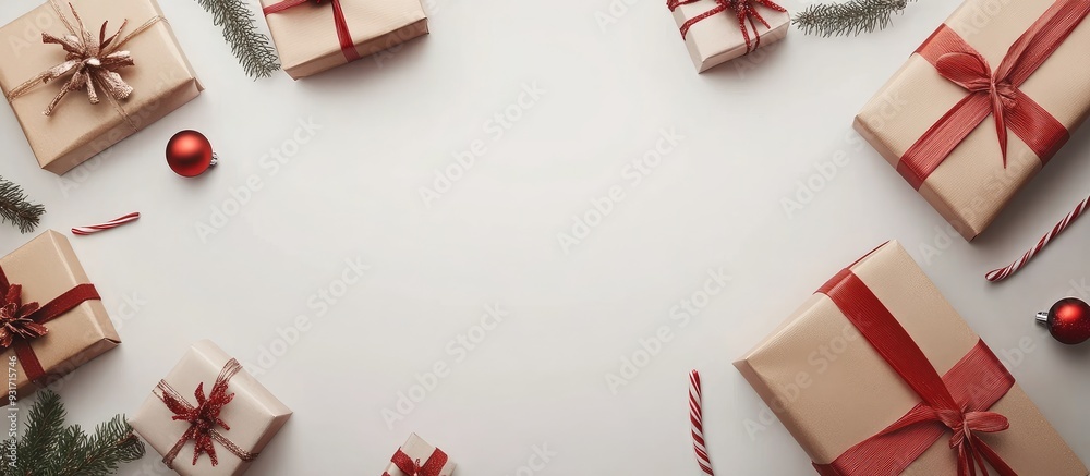 Aufkleber wrapping holiday gifts. with copy space image. place for adding text or design