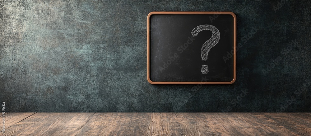 Poster quiz inscribed on blackboard. with copy space image. Place for adding text or design