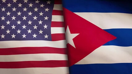 US and Cuba waving flag - Powered by Adobe