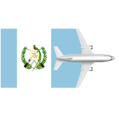 Guatemala flag with Plane on png background