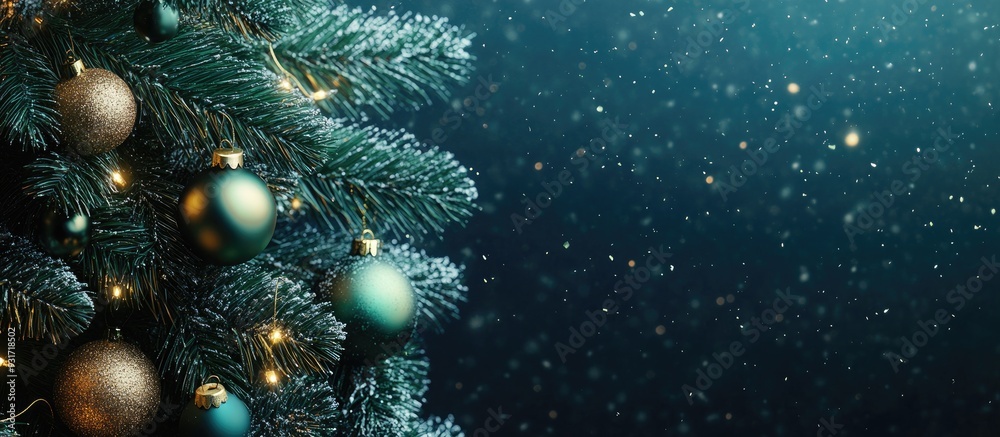 Aufkleber christmas holidays decorations for the christmas tree background. with copy space image. place for a