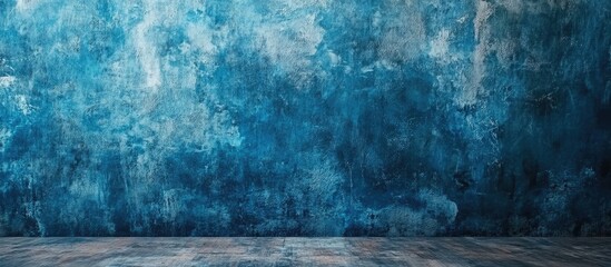 blue textured background with a painted wall. with copy space image. Place for adding text or design