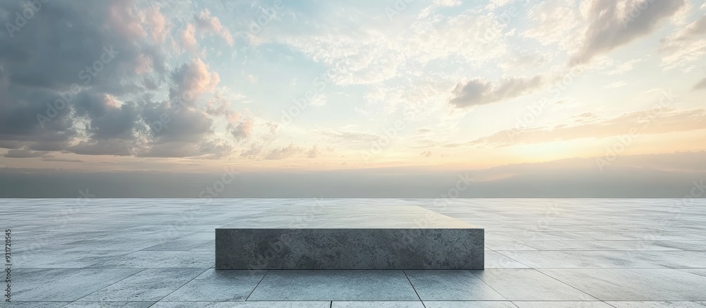 Aufkleber Empty square and ground with sky. with copy space image. Place for adding text or design