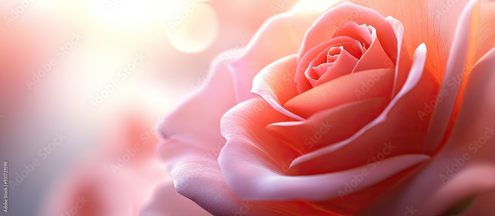 Aufkleber close up of a pink rose. with copy space image. place for adding text or design
