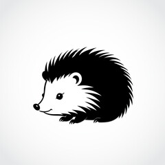 cute hedgehog simple black white illustration © zsschreiner