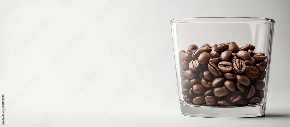 Aufkleber coffee bean in a glass. with copy space image. Place for adding text or design