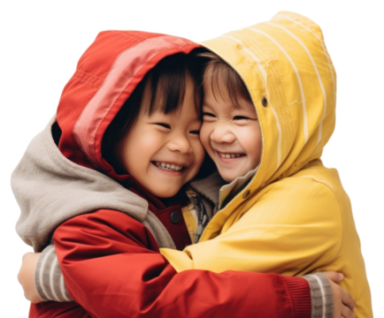 PNG Kids hugging photography portrait costume.