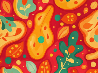 abstract christmas holly pop art groovy wavy in fall october party concept modern background