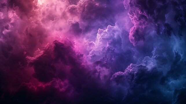 Black dark deep purple violet blue pink magenta fuchsia sky Storm rain cloud Fog smoke mist steam Gloomy night dramatic ominous sky Fantasy universe mystic Or spooky evil nightmare hor : Generative AI