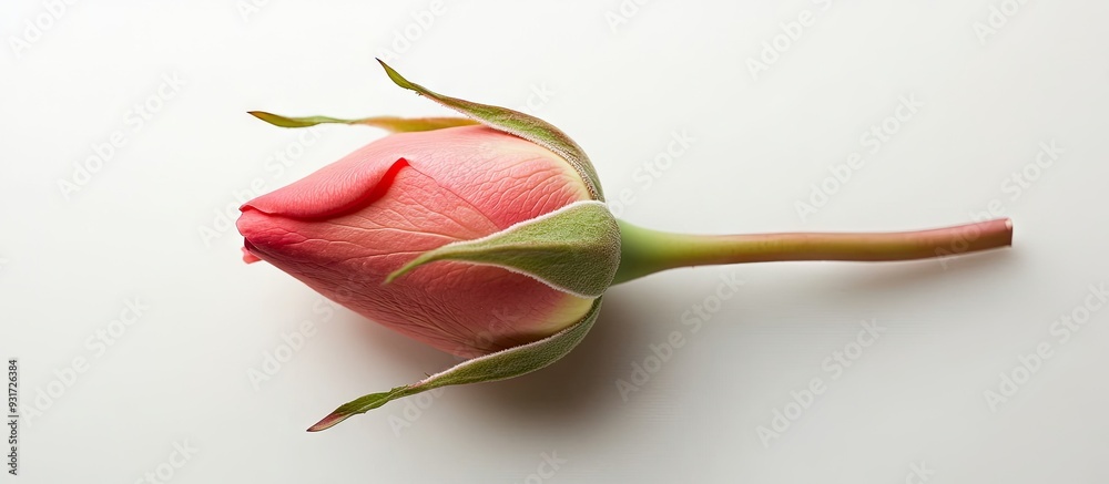 Leinwandbilder isolated rosebud on a white background. with copy space image. place for adding text or design