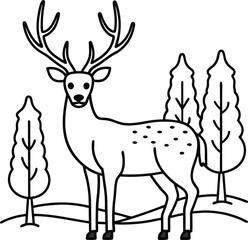 Sweet black and white deer coloring page for children, designed to inspire creativity and provide hours of fun.
