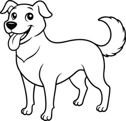 Fun dog coloring page for kids, designed with charming black and white graphics to inspire imagination.Art
