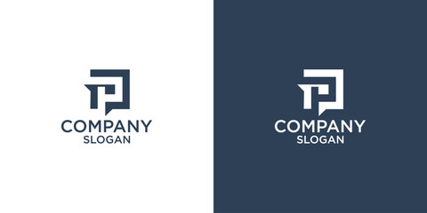 letter p abstract geometry logo vector design