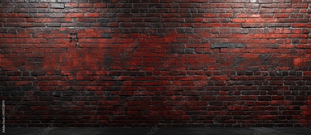 Poster red aged brick wall. with copy space image. Place for adding text or design