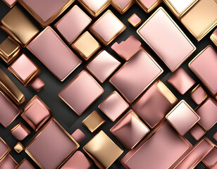 Naklejka premium Pink Luxury abstract background with golden and black shapes. metal texture steel background 