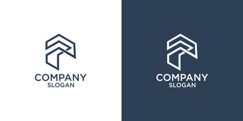 letter p abstract geometry logo vector design