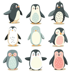 Obraz premium Vector Penguin simple and minimali