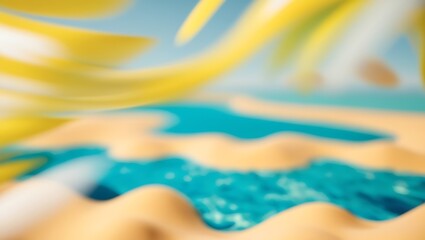 Obraz premium Create an abstract background featuring a blend of yellow and blue colors with a blurred effect