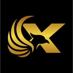 Letter X Phoenix logo Vector
