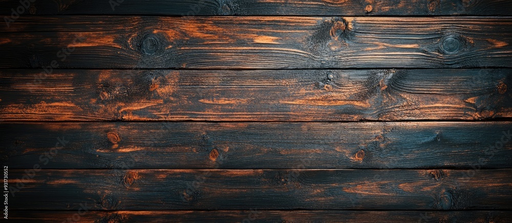 Poster Top view of a wooden table background. with copy space image. Place for adding text or design