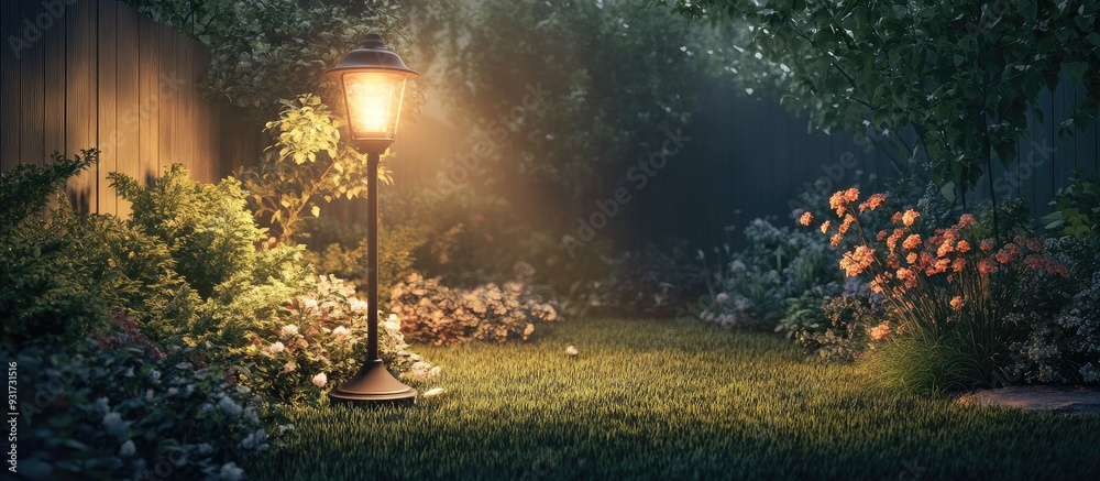 Poster Garden light. with copy space image. Place for adding text or design
