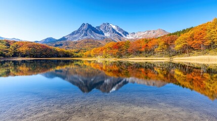 Fototapeta premium A mountain range with a lake in the middle of it, AI