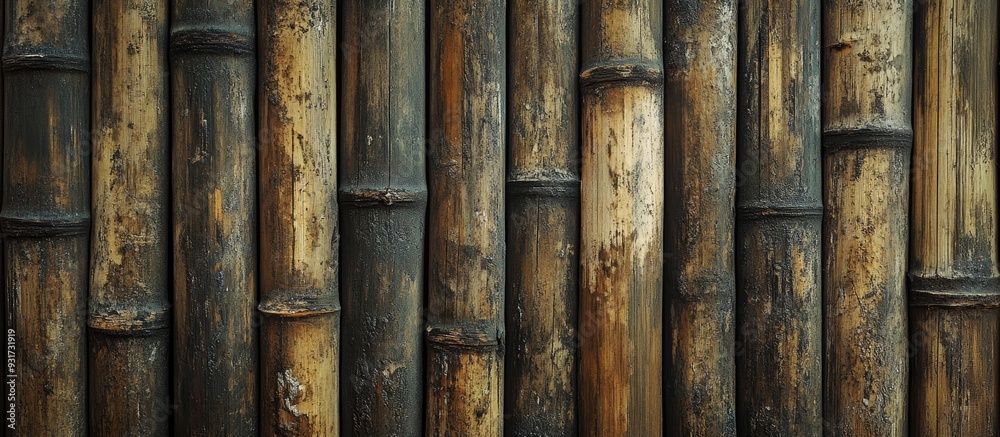 Aufkleber grungy bamboo wood texture backdrop. with copy space image. Place for adding text or design