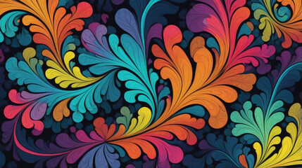 abstract pattern of fractal blend in contrasting colors