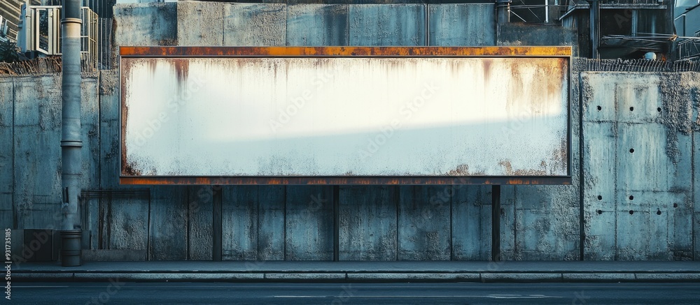 Poster Large empty billboard on a street wall banners that allow you to add your own text. with copy space image. Place for adding text or design