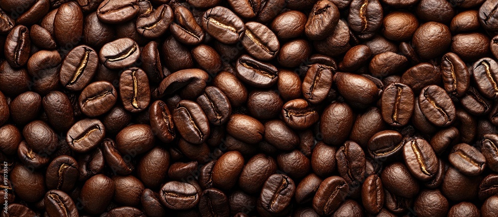 Leinwandbilder background of roasted coffee beans close up shot. with copy space image. place for adding text or de