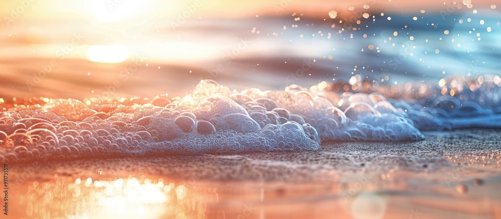 Leinwandbilder Blurred tropical beach with bokeh sunlight and waves creating an abstract background Copyspace for outdoor summer vacation and travel adventure ideas Vintage tone filter effect color style