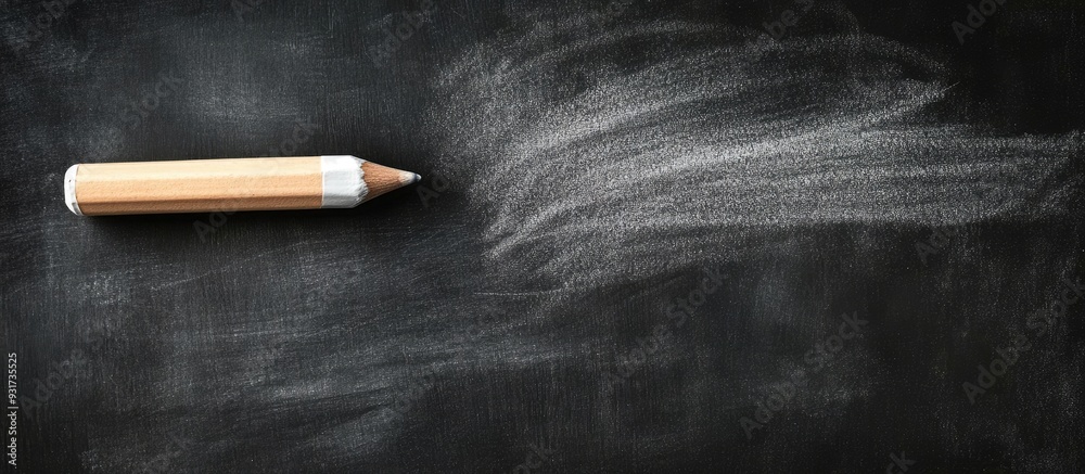 Poster White chalk drawn by hand in a square or banner form on a blackboard background. with copy space image. Place for adding text or design