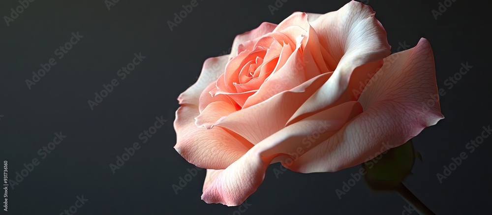 Aufkleber rose against a black background. with copy space image. Place for adding text or design