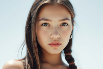 Naklejka premium Beautiful Young Woman with Green Eyes