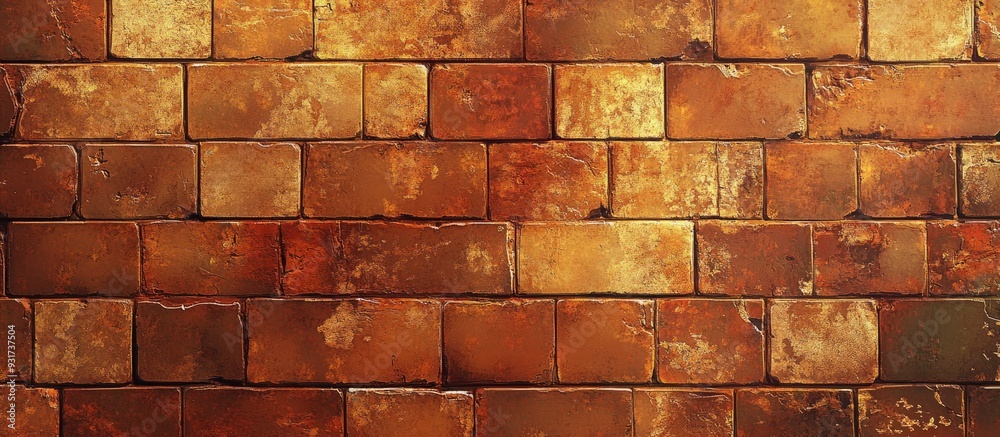 Leinwandbilder aged orange brick texture background. with copy space image. place for adding text or design