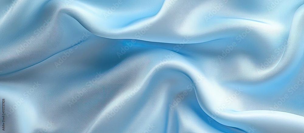 Poster Light blue velvet fabric texture serves as the background An empty light blue fabric background made of soft and smooth textile material Space is available for text. with copy space image