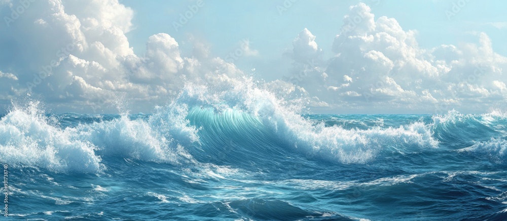 Aufkleber The ocean and the waves. with copy space image. Place for adding text or design