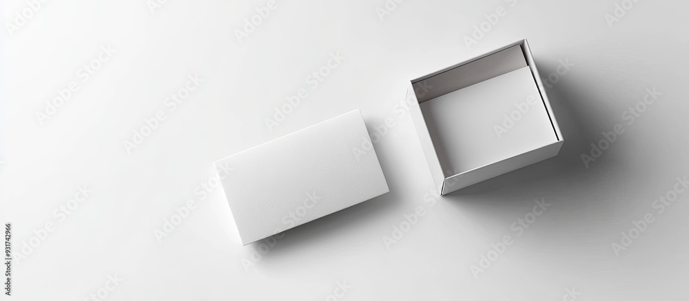 Aufkleber business card empty business card in a contemporary box on a white background. with copy space image