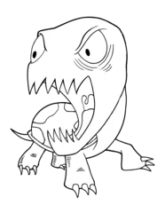  Mean Evil Angry Turtle Vector Illustration Coloring Book Page Art © Blue Foliage