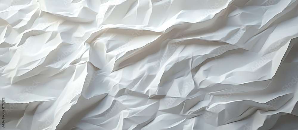 Poster Background of a crumpled white paper sheet. with copy space image. Place for adding text or design