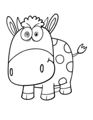  Evil mean Angry Wild Cow Vector Illustration Coloring Page Art © Blue Foliage