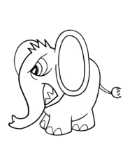  Crazy Mean Elephant Coloring Page Vector Illustration Art © Blue Foliage