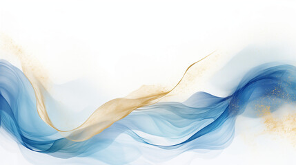 Modern stylish texture blue white gold waves background, marble texture	